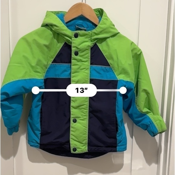 Hanna Anderson Fleeced Lined blue Multicolor 90s Style Hooded Jacket 110 J - Picture 8 of 10